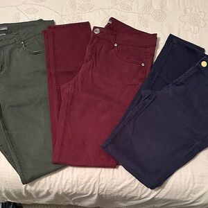 New Directions Women's Pants - Green, Burgundy, Navy